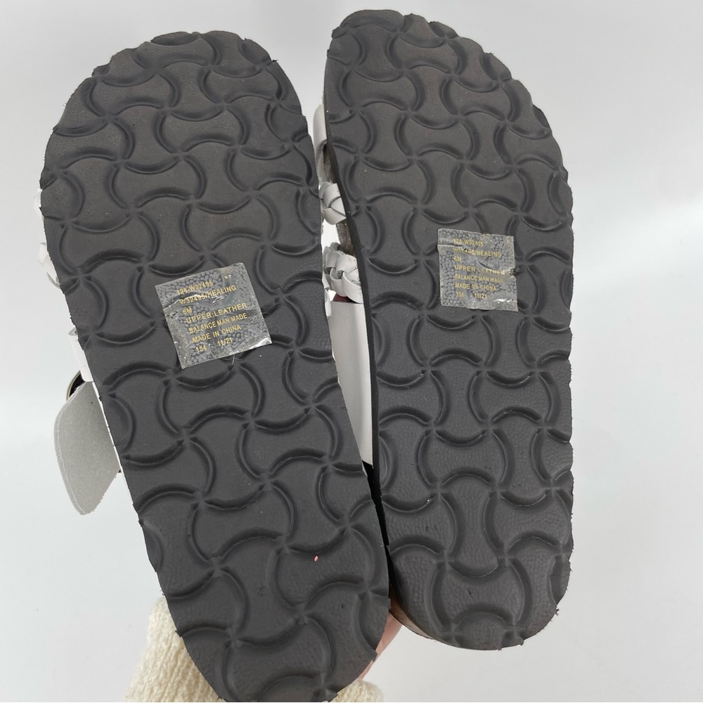 White Mountain Women’s Healing Footbed Sandals White Braided Leather 6M New - Picture 7 of 7
